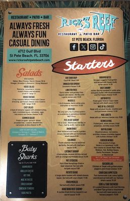 Menu photo 4 Rick's Reef St. Pete Beach, FL