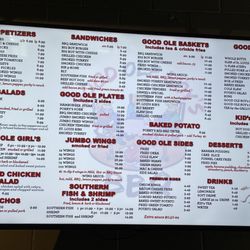 Good Ole Boy's BBQ - Menu.