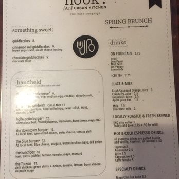 Nook - Brunch Menu Side 1 - New American Near Me - Tucson, Arizona