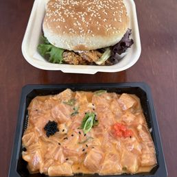 Soft shelled crab & spicy salmon poke Soft shelled crab & spicy salmon poke