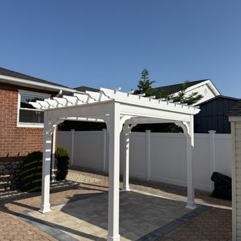 The Amish Craft Barn - 8x10 Traditional White Vinyl Pergola - Outdoor Furniture Stores Near Me - Seaford, New York The Amish Craft Barn - 8x10 Traditional White Vinyl Pergola - Outdoor Furniture Stores Near Me - Seaford, New York