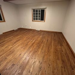 New stain and clearcoat on the room floor