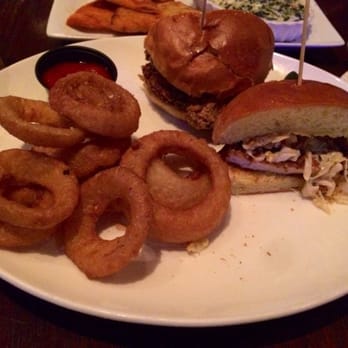 Oliver's Astoria - Buttermilk chicken sandwich- vinegar slaw/ sriracha ranch - New American Near Me - Astoria, New York