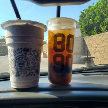 Boba Ave Express - Oreo vanilla smoothie, peach & passion fruit green tea With boba. - Bubble Tea Near Me - Arcadia, California
