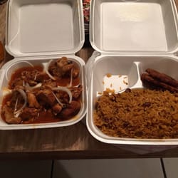 Turkey with beans and rice and plantains