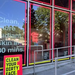 Clean Your Dirty Face - Front- located between a liquor store and restaurant in the corner. Street parking was plentiful.