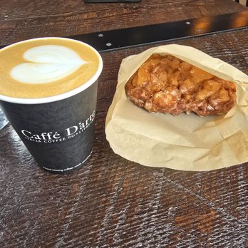 Caffe D'arte - Pioneer Square - Latte and apple fritter - Coffee & Tea Near Me - Seattle, Washington
