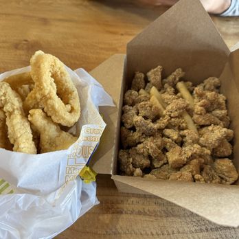 Quickly - Fried Calamari Rings and fried Crispy Popcorn Chicken and Fries - Bubble Tea Near Me - Sacramento, California