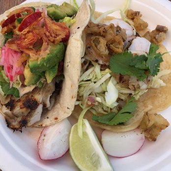 Lil' Simmzy's on the Deck - 1 grilled rock cod taco, 1 grilled shrimp taco. Fresh and healthy! - Burgers Near Me - El Segundo, California Lil' Simmzy's on the Deck - 1 grilled rock cod taco, 1 grilled shrimp taco. Fresh and healthy! - Burgers Near Me - El Segundo, California