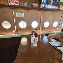 Bar top tables were a little sticky Bar top tables were a little sticky