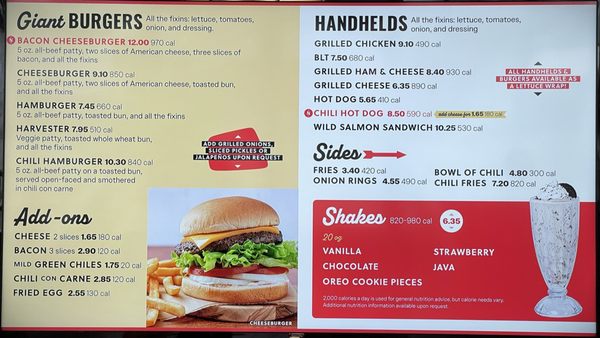 Menu photo 3 Nation's Giant Hamburgers Castro Valley, CA