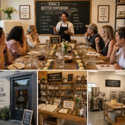Side entrance, tasting room, shop, and on-site kitchen
