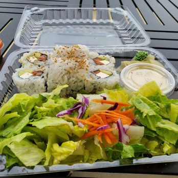 J BOX - Philadelphia roll comes with a salad! - Japanese Near Me - Carlsbad, California