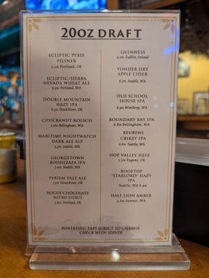 Menu photo 1 Hilltop Ale House Seattle, WA Menu photo 1 Hilltop Ale House Seattle, WA