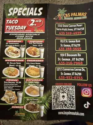 Menu photo 3 Las Palmas Authentic Mexican Food St George, UT