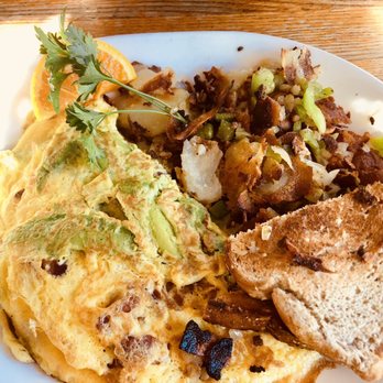 Teddy Bear Restaurant - Avocado and bacon omelette with crispy O'Briens and wheat toast. - American Near Me - Big Bear Lake, California Teddy Bear Restaurant - Avocado and bacon omelette with crispy O'Briens and wheat toast. - American Near Me - Big Bear Lake, California