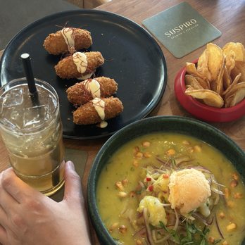 Suspiro - croquettes de pollo, ceviche de camaros - Spanish Near Me - San Jose, California Suspiro - croquettes de pollo, ceviche de camaros - Spanish Near Me - San Jose, California