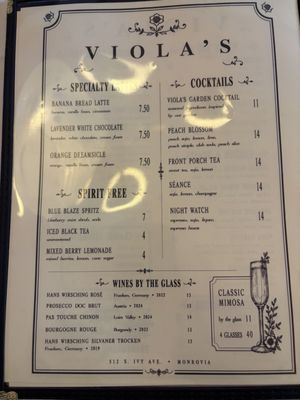 Menu photo 1 Viola’s Bar & Bistro Monrovia, CA Menu photo 1 Viola’s Bar & Bistro Monrovia, CA
