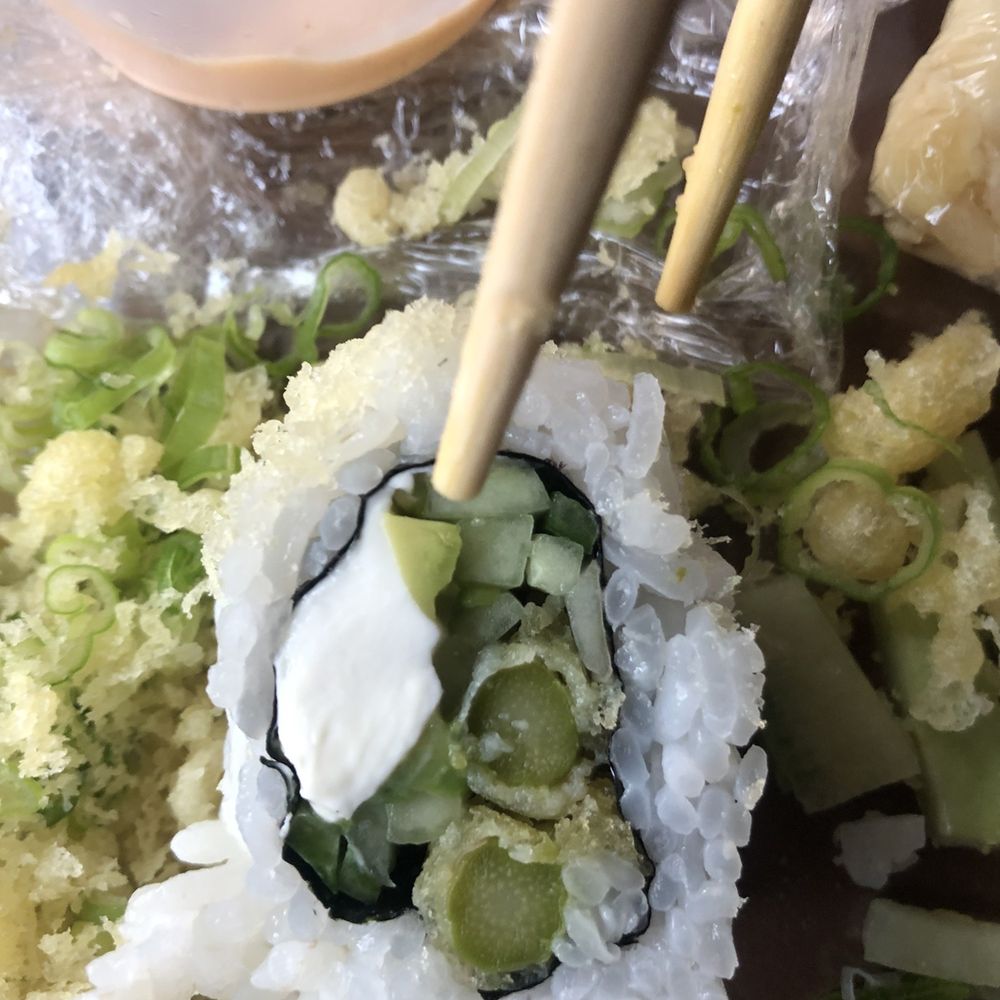 Sushi Lounge - Poway - The tiny amount of avocado is a joke for a veggie roll - Sushi Bars Near Me - Poway, California