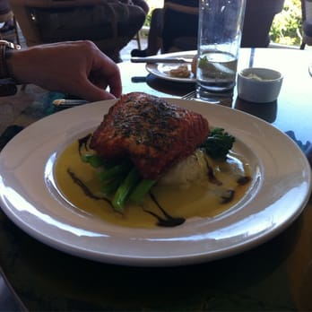 Geoffrey's Malibu - Herb crusted salmon with a lot of sweet sauce.... - Seafood Near Me - Malibu, California Geoffrey's Malibu - Herb crusted salmon with a lot of sweet sauce.... - Seafood Near Me - Malibu, California