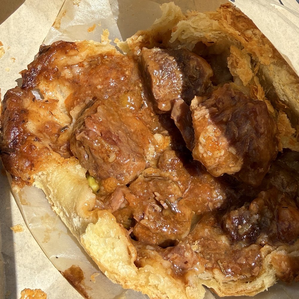 Inside of steak pie