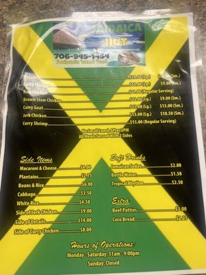 Menu photo 1 Jamaica Hut Augusta, GA