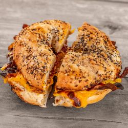 Keystone Korner - Bacon Egg  and Cheese on everything bagel