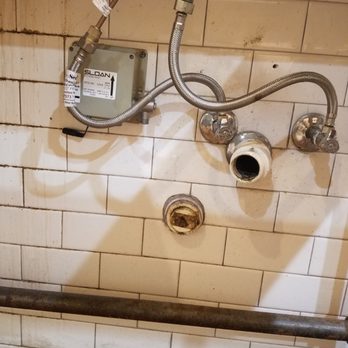 Phoenix Home Management - Before: Pipe Repair of Fallen Sink - Handyman Near Me Phoenix Home Management - Before: Pipe Repair of Fallen Sink - Handyman Near Me