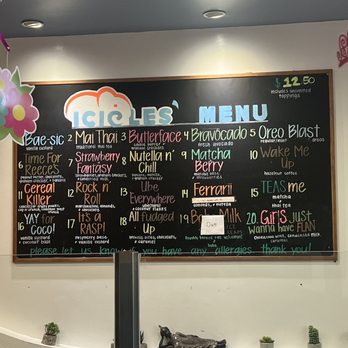 ICICLES - Menu! - Ice Cream & Frozen Yogurt Near Me - San Jose, California