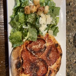 Caesar Salad and seven inch personal pepperoni pizza... Caesar Salad and seven inch personal pepperoni pizza...