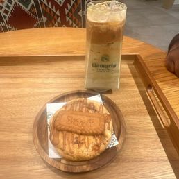 Lotus Cookies and Iced Pistachio Latte
