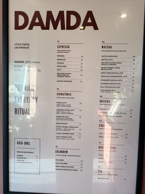 Menu photo 1 Damda Los Angeles, CA