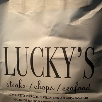 Lucky's - Malibu - a bag of lucky's steak chops and salad - Steakhouses Near Me - Malibu, California Lucky's - Malibu - a bag of lucky's steak chops and salad - Steakhouses Near Me - Malibu, California