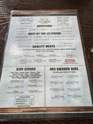 Menu photo 2 492 BBQ Edinburg, TX