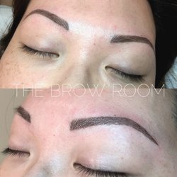 The Brow Room Cosmetic Tattooing - Immediately after microblading/feathering procedure. Redness goes away after a few minutes.