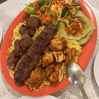 Abraj Mediterranean Restaurant - Chicken Platter Beef, Chicken and Kufta Kabob Combo Platter - Mediterranean Near Me - San Diego, California Abraj Mediterranean Restaurant - Chicken Platter Beef, Chicken and Kufta Kabob Combo Platter - Mediterranean Near Me - San Diego, California