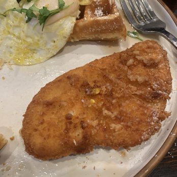 Farmer's Table - Chicken Waffle - chicken had to be a frozen processed patty. Not a fan. - New American Near Me - La Mesa, California