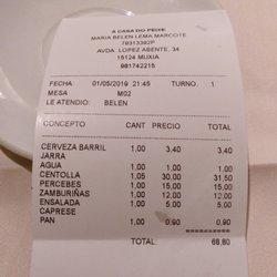 A Casa Do Peixe - Cuenta dos pax