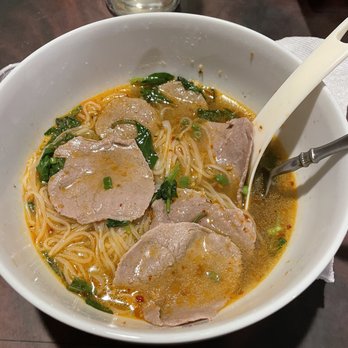 Ganh Pho - Sate Style Spicy Beef Noodle Soup with Round Steak and Meatballs (Ph Ti B Vin Sat) - Vietnamese Near Me - Braintree, Massachusetts Ganh Pho - Sate Style Spicy Beef Noodle Soup with Round Steak and Meatballs (Ph Ti B Vin Sat) - Vietnamese Near Me - Braintree, Massachusetts