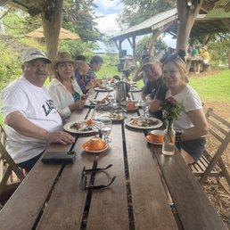 Enjoying lunch at O'o Farm