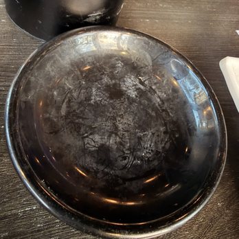Mikomi Sushi Alhambra - Dirty sauce plate on our table - Sushi Bars Near Me - Alhambra, California