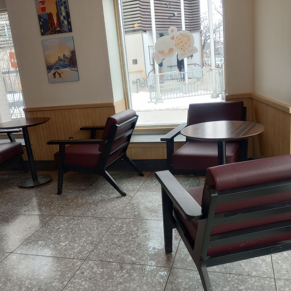 Tim Hortons - Inside the store. This is all the seating available. Very small location. Mostly for takeout. - Coffee & Tea Near Me - Ottawa, Ontario Tim Hortons - Inside the store. This is all the seating available. Very small location. Mostly for takeout. - Coffee & Tea Near Me - Ottawa, Ontario