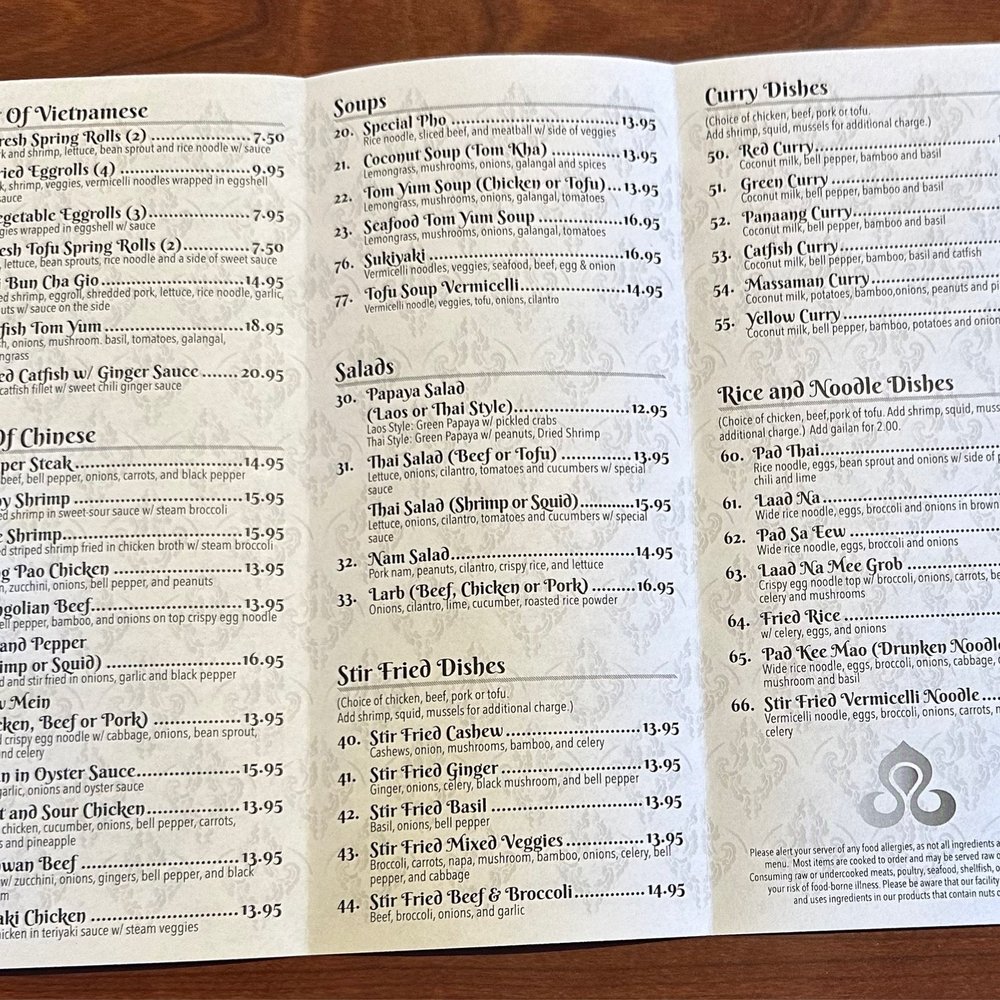 Krung Thai Restaurant - Menu. - Thai Near Me - Albuquerque, New Mexico