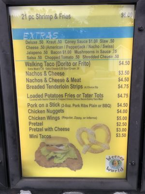 Menu photo 8 Weenee World New Castle, IN