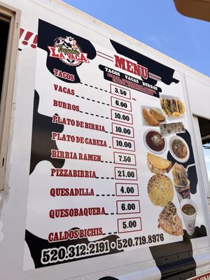 Menu photo 2 Taqueria La Vaca Tucson, AZ Menu photo 2 Taqueria La Vaca Tucson, AZ