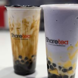 Tiger boba and Taro Ice Blended with Pudding with boba