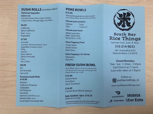 Menu photo 6 Rice Things Redondo Beach, CA
