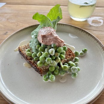 The Burning Barrel - Blue Jade cornbread, arugula, sweet pea salad, chicken liver pate - Caterers Near Me - Lecompton, Kansas