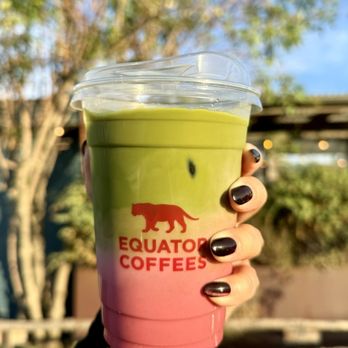 Equator Coffees - Iced Red Velvet Matcha Latte (Oat Milk) - Coffee & Tea Near Me - Mill Valley, California