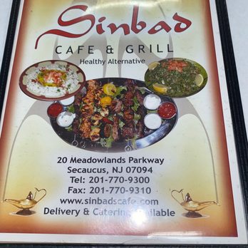 Sinbad Cafe & Grill - Front of menu. - Middle Eastern Near Me - Secaucus, New Jersey Sinbad Cafe & Grill - Front of menu. - Middle Eastern Near Me - Secaucus, New Jersey